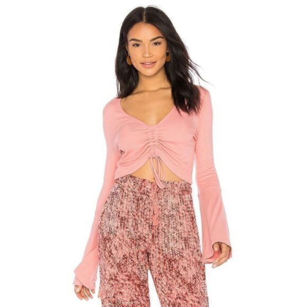 JACK by BB Dakota by Steve Madden Rosette Pink Leia Top MEDIUM